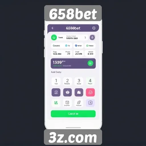 Interface e design do site 658bet